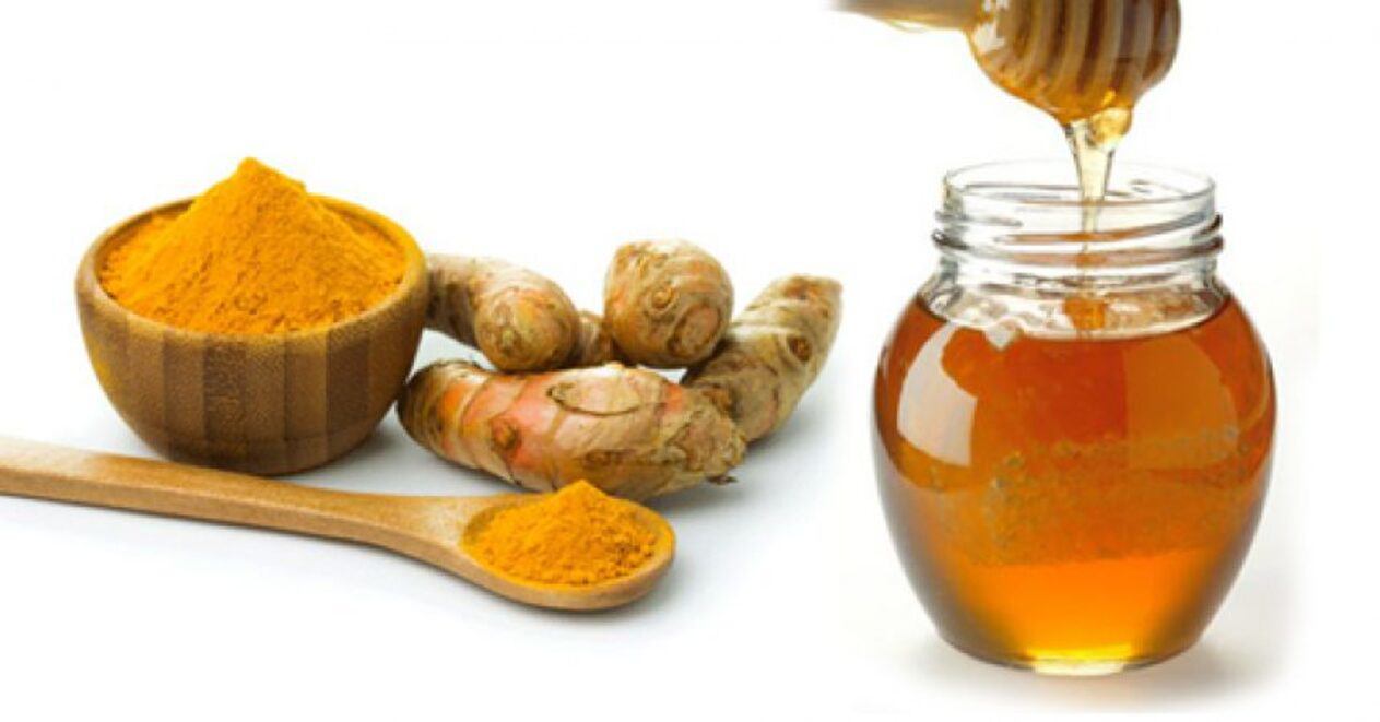 mật ong nghệ trị mụn làm dịu da