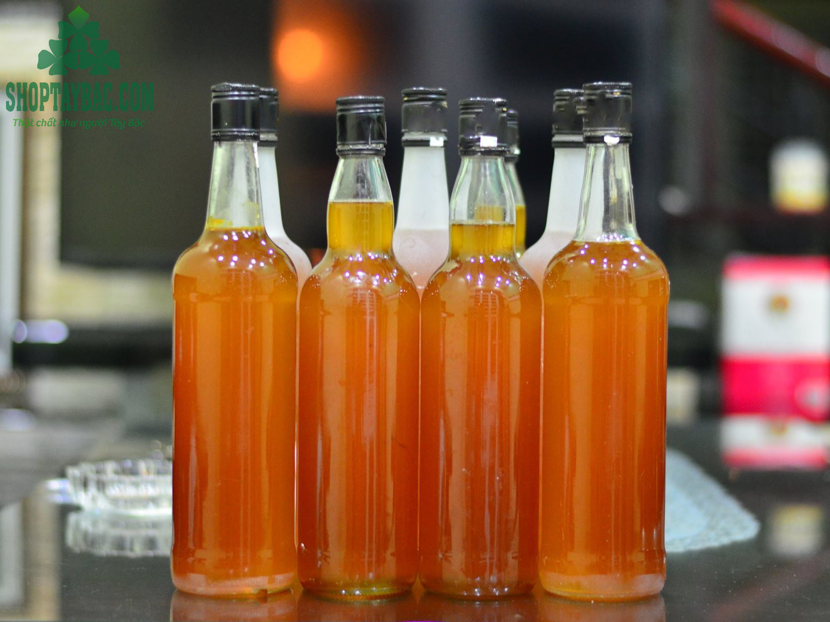 nhãn chai mật ong rừng ghi ngày mua