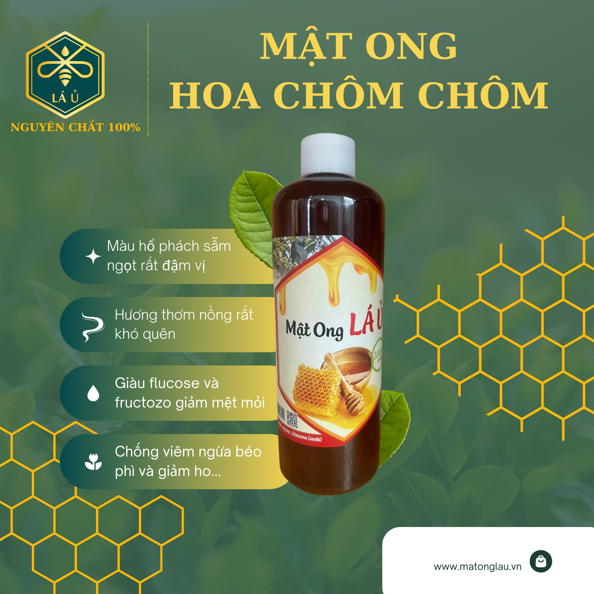 mật ong hoa chôm chôm dưỡng ẩm tóc