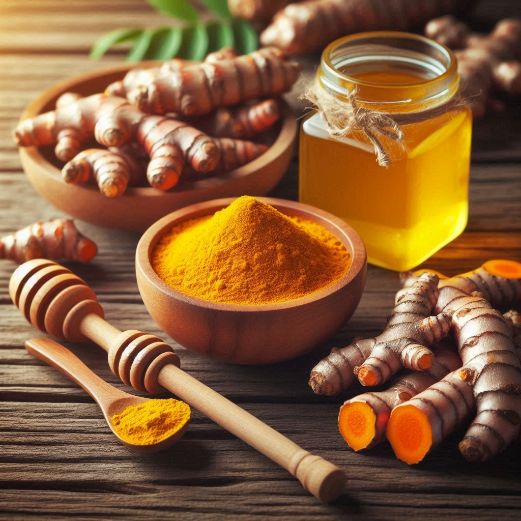 da sáng mờ thâm với nghệ mật ong