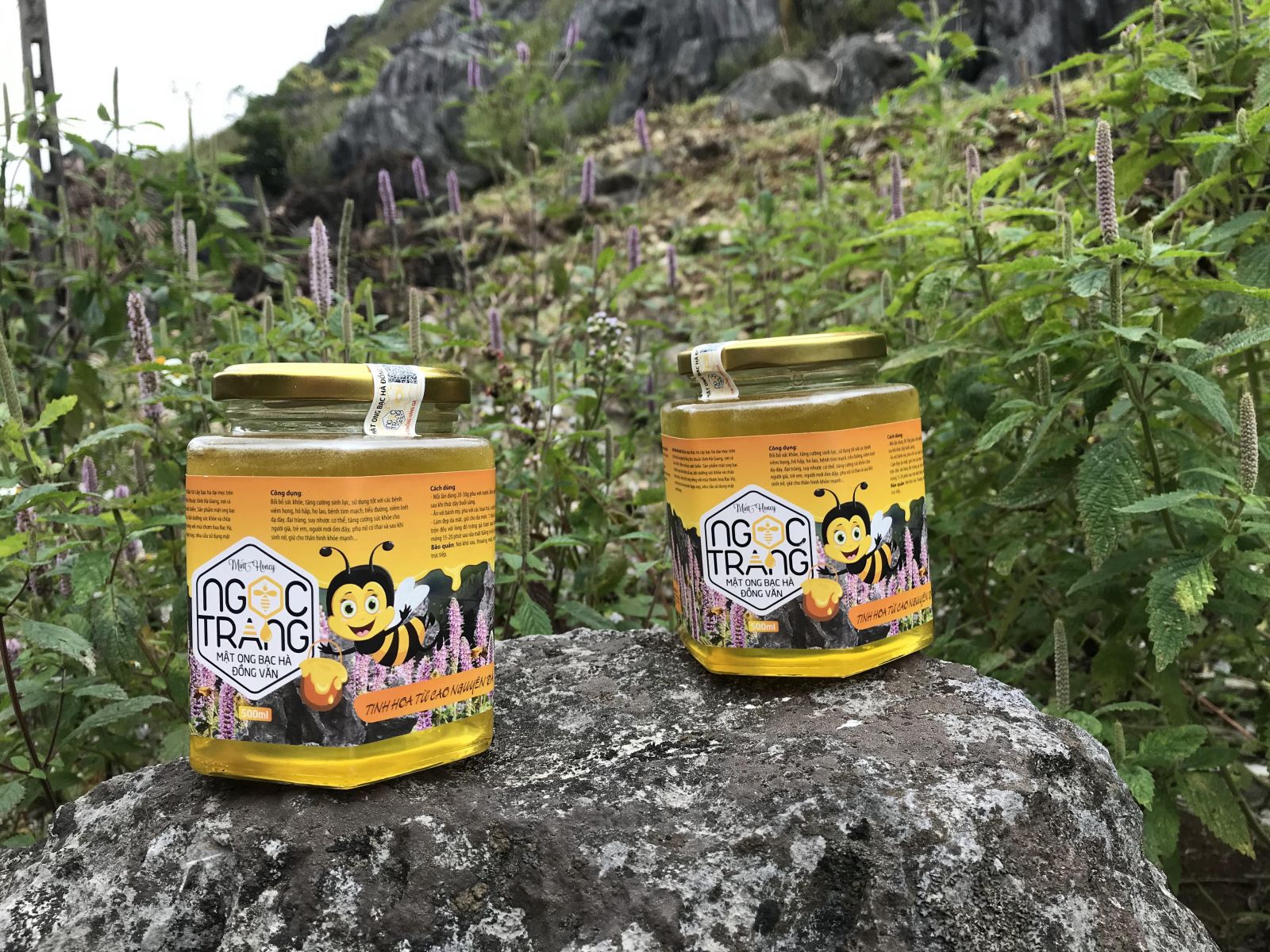 lấy mật ong bạc hà bằng muỗng sạch