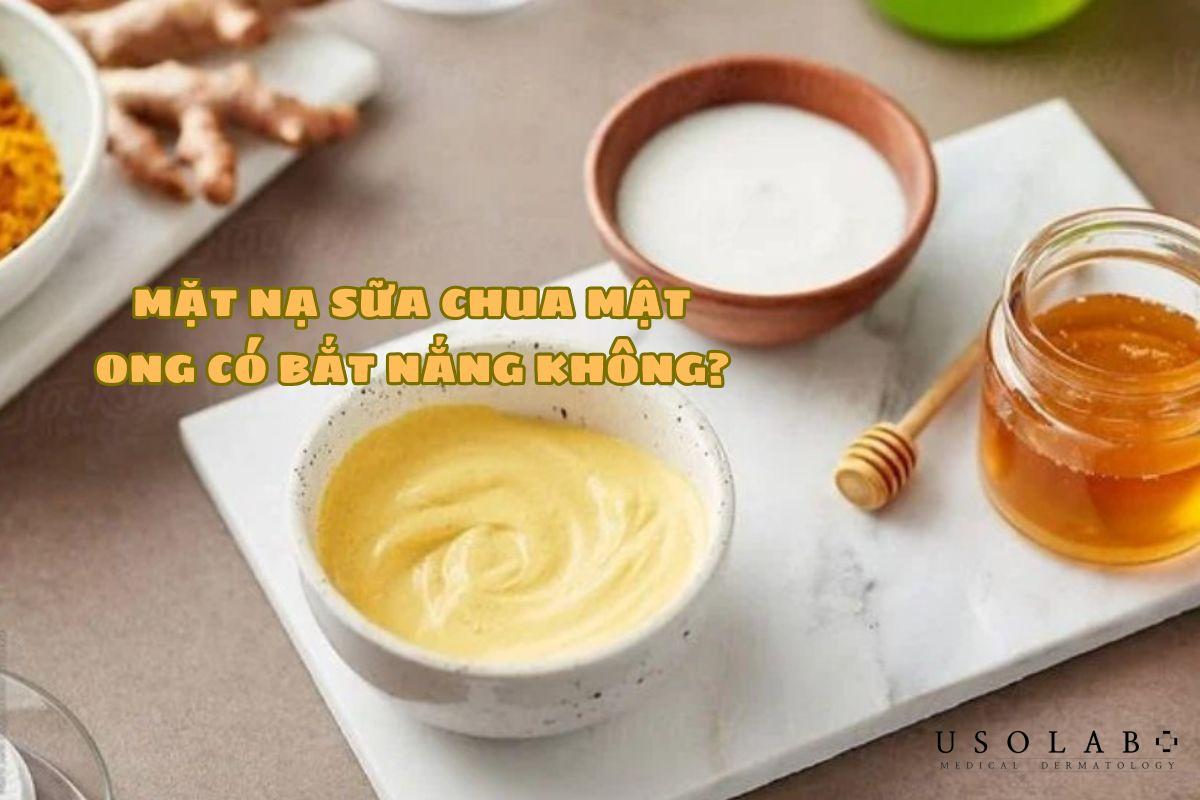mặt nạ mật ong hoa và sữa chua không đường phục hồi da