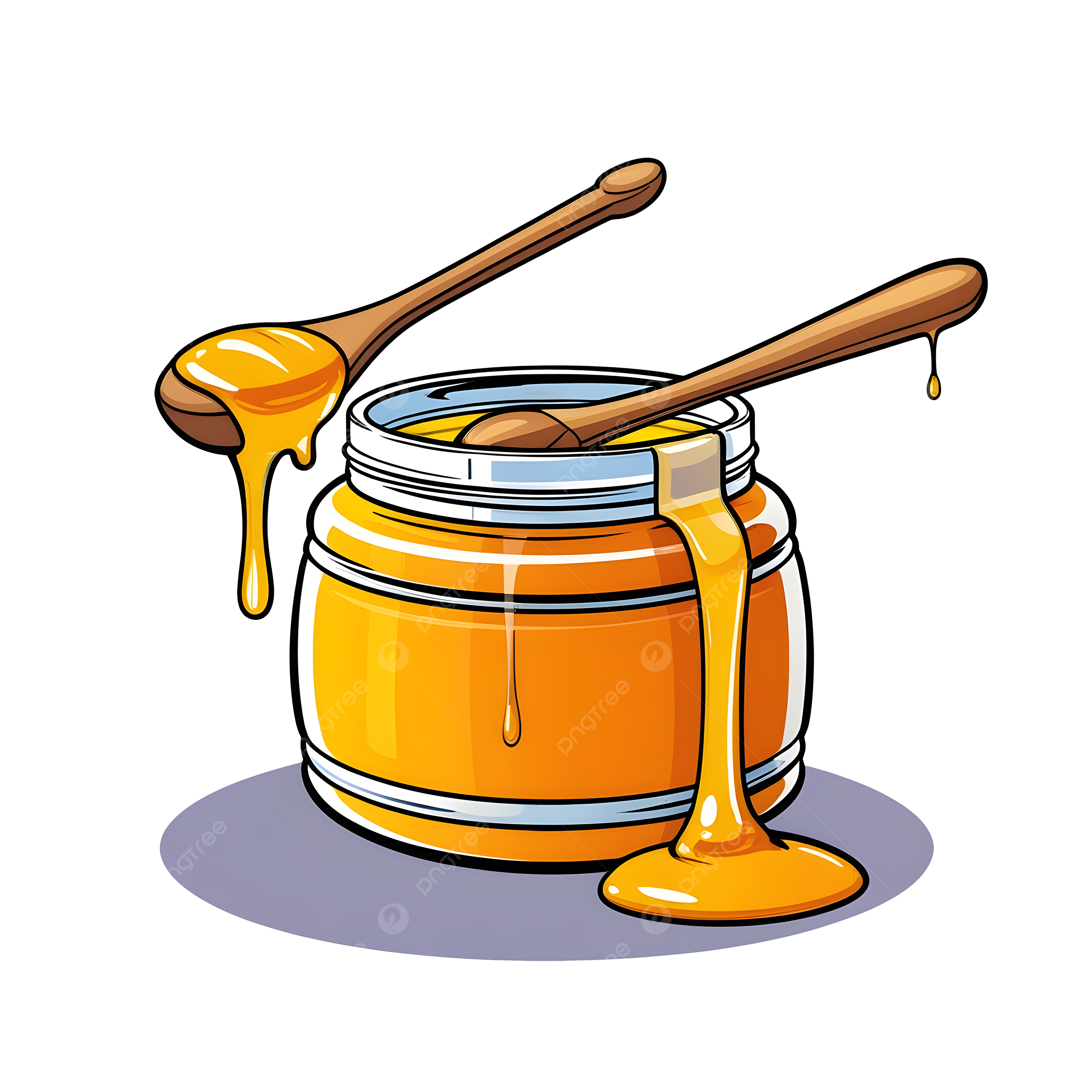 Giọt mật ong vàng óng ánh rơi xuống thìa gỗ dưới ánh sáng tự nhiên, làm nổi bật độ sánh và màu sắc hấp dẫn của mật ong.