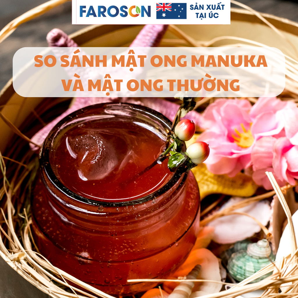 So sánh lọ mật ong Manuka và mật ong hoa Việt Nam đặt cạnh nhau