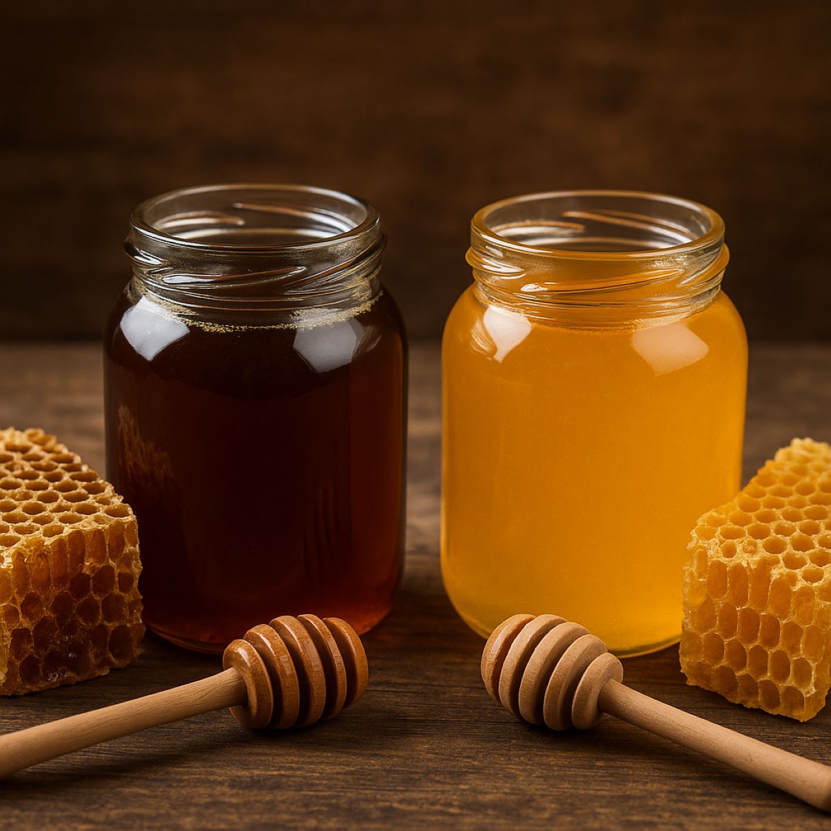 So sánh mật ong rừng nguyên chất và mật ong nuôi: màu sắc, độ sánh và bọt khí khác biệt