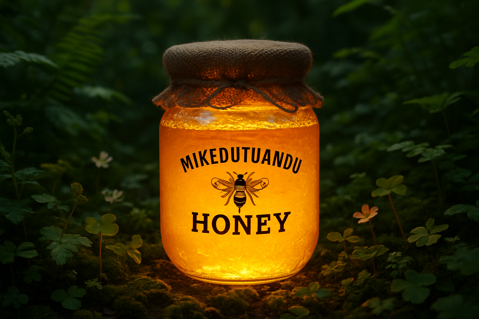 Hũ mật ong Mikedutuandu vàng óng giữa thiên nhiên tươi mát